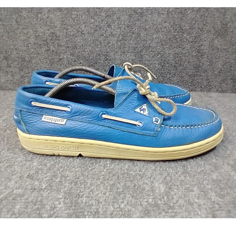 Le Coq Sportif Cutter Blue Leather Boat Shoes Mens 11.5 Deck Shoes Loafers